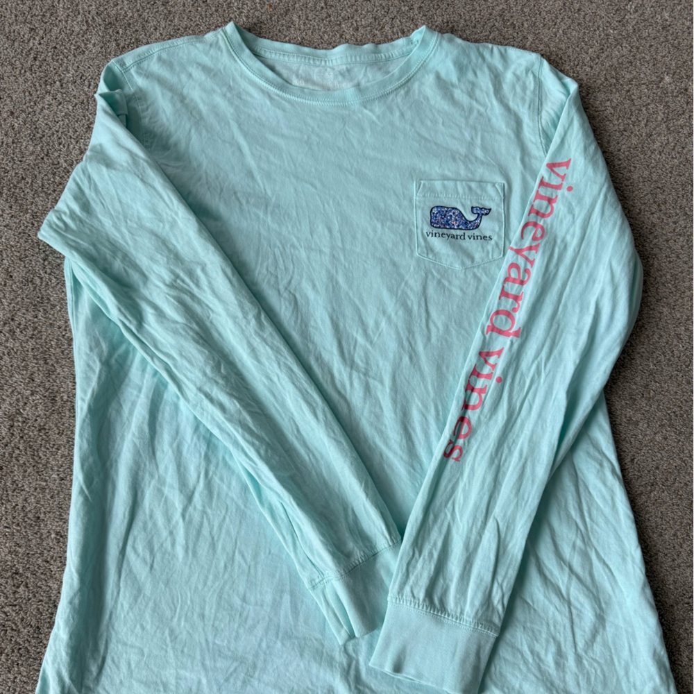 Vineyard Vines Aqua Crew Neck Tee